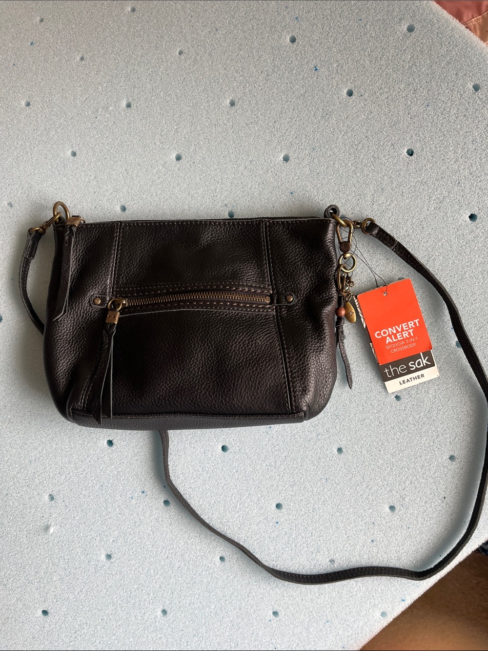 The Sak Dark Brown Leather Shoulder Bag